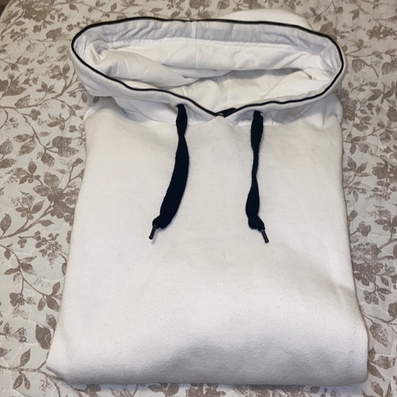 Men’s White Hoodie With Zippers And Black Detail - Picture 2 of 7